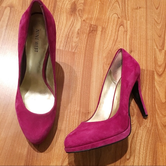 Nine West Shoes - [Nine West] Fuschia Suede Platform Pumps 7.5